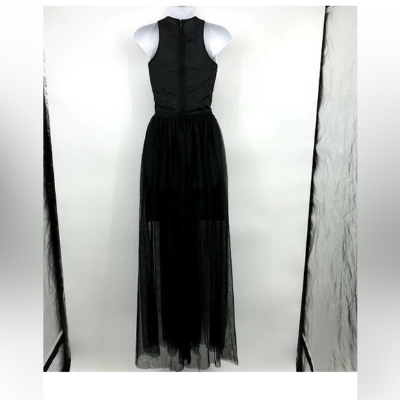 LAST CALL Line & Dot Black Tulle Maxi Dress - Picture 6 of 9